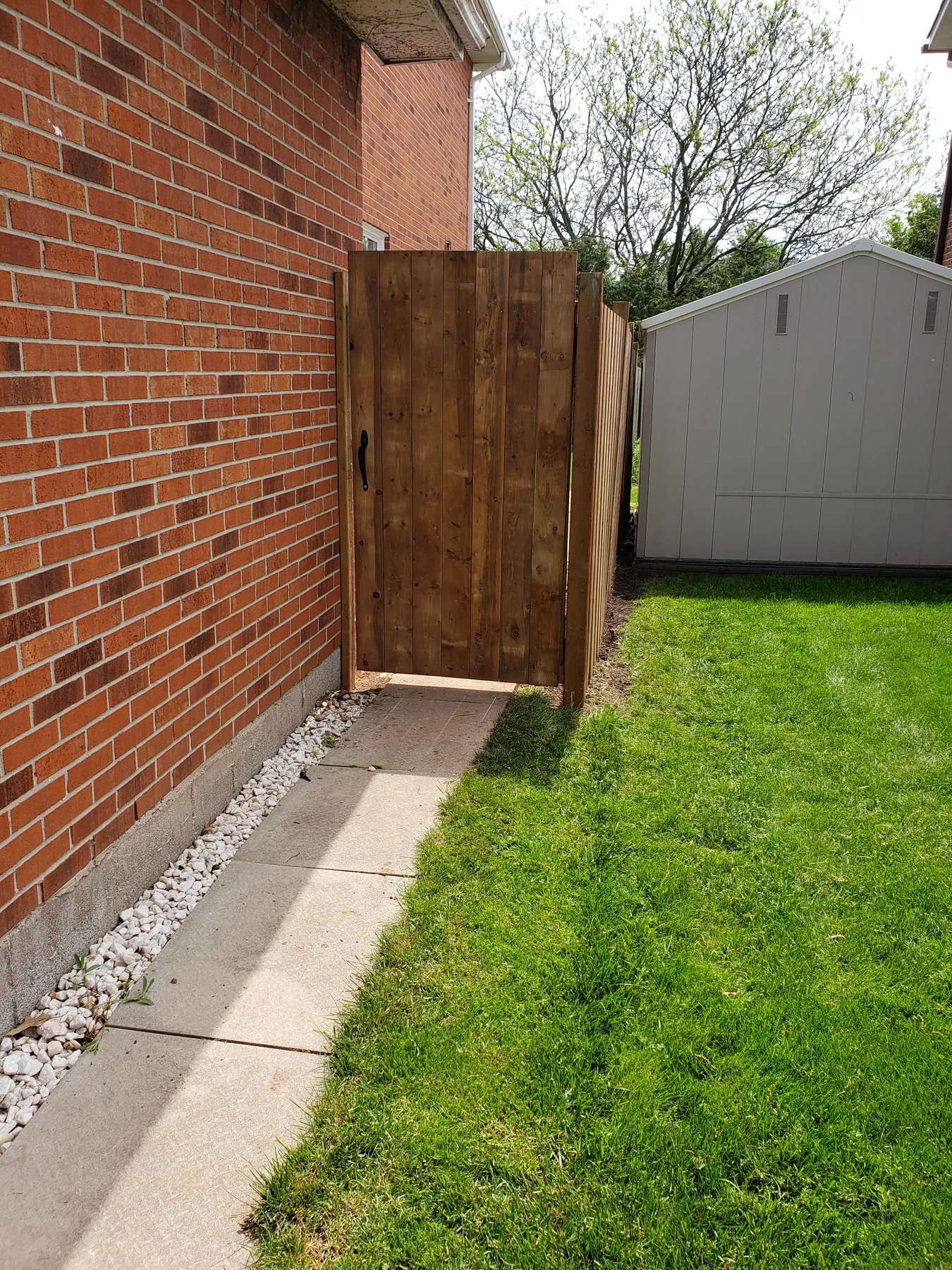 Completed cedar side-yard gate