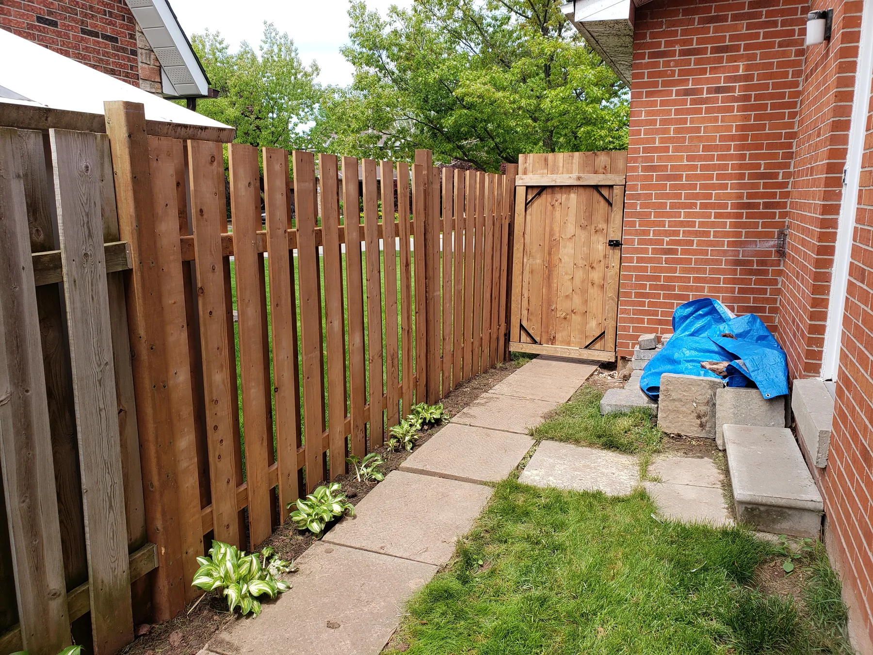 Completed cedar fence and access gate