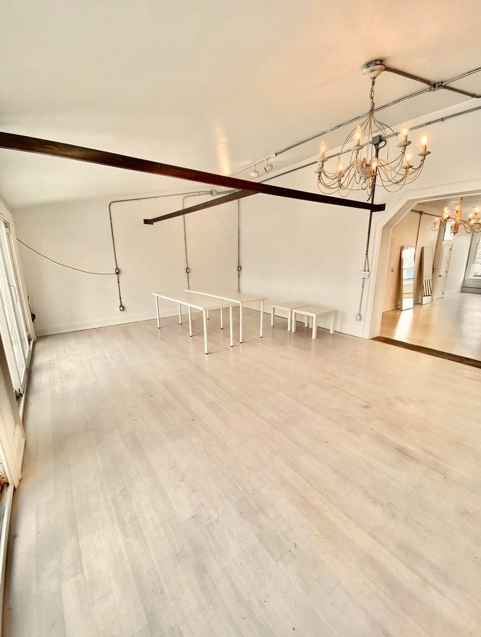 Completed light-coloured flooring installation