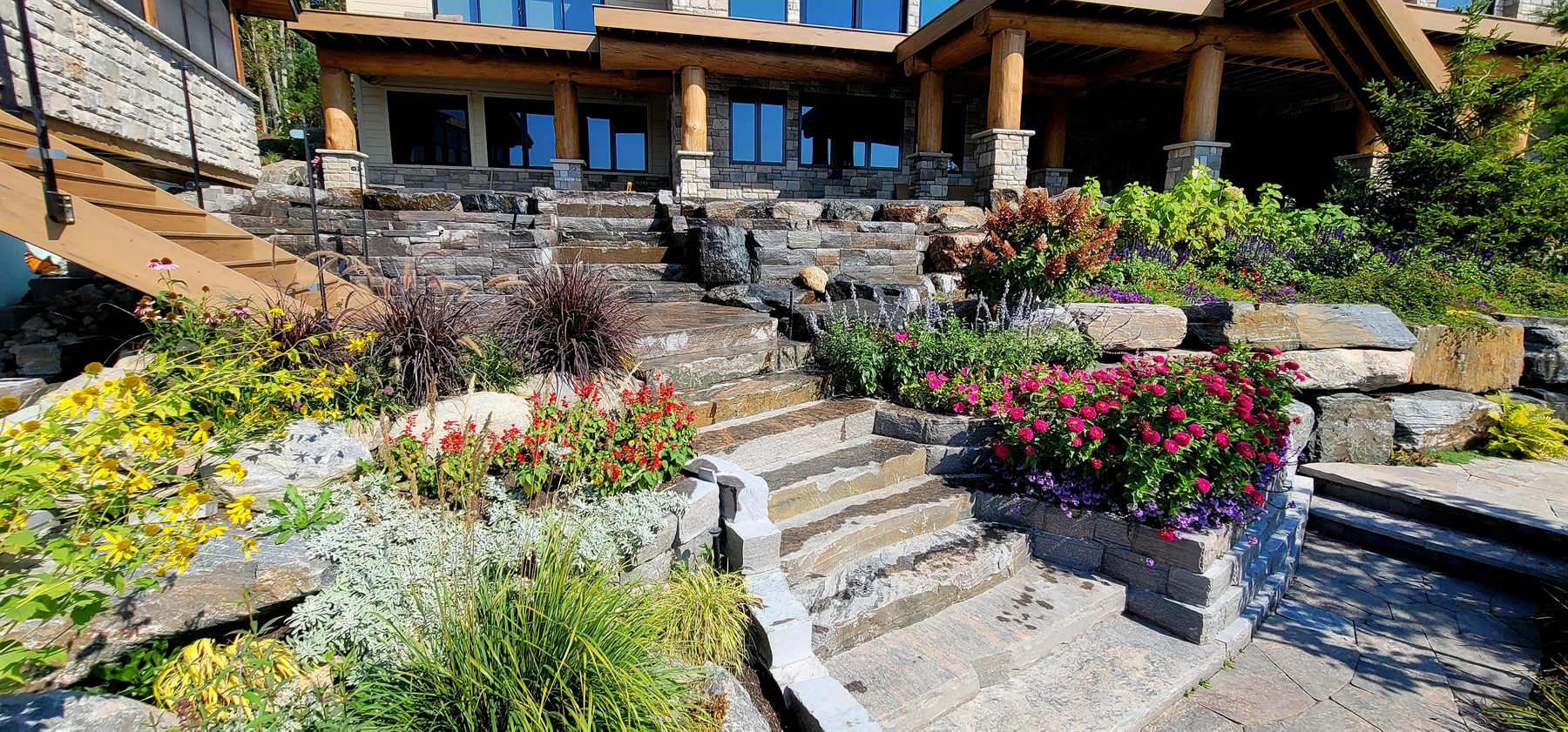 Stone masonry and hardscape project completed by MFCI